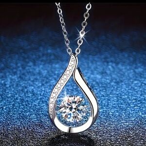 Elegant Silver Teardrop Pendant Necklace